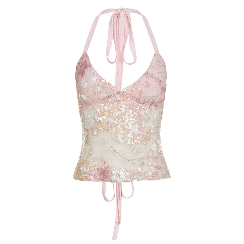 Rosalie Sequin Halter Top