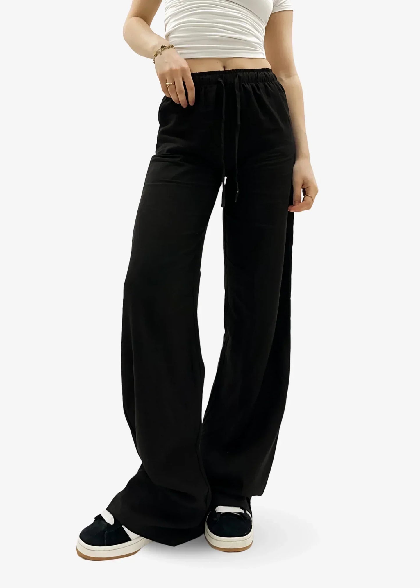 "Hannah" Leinenhose Schwarz
