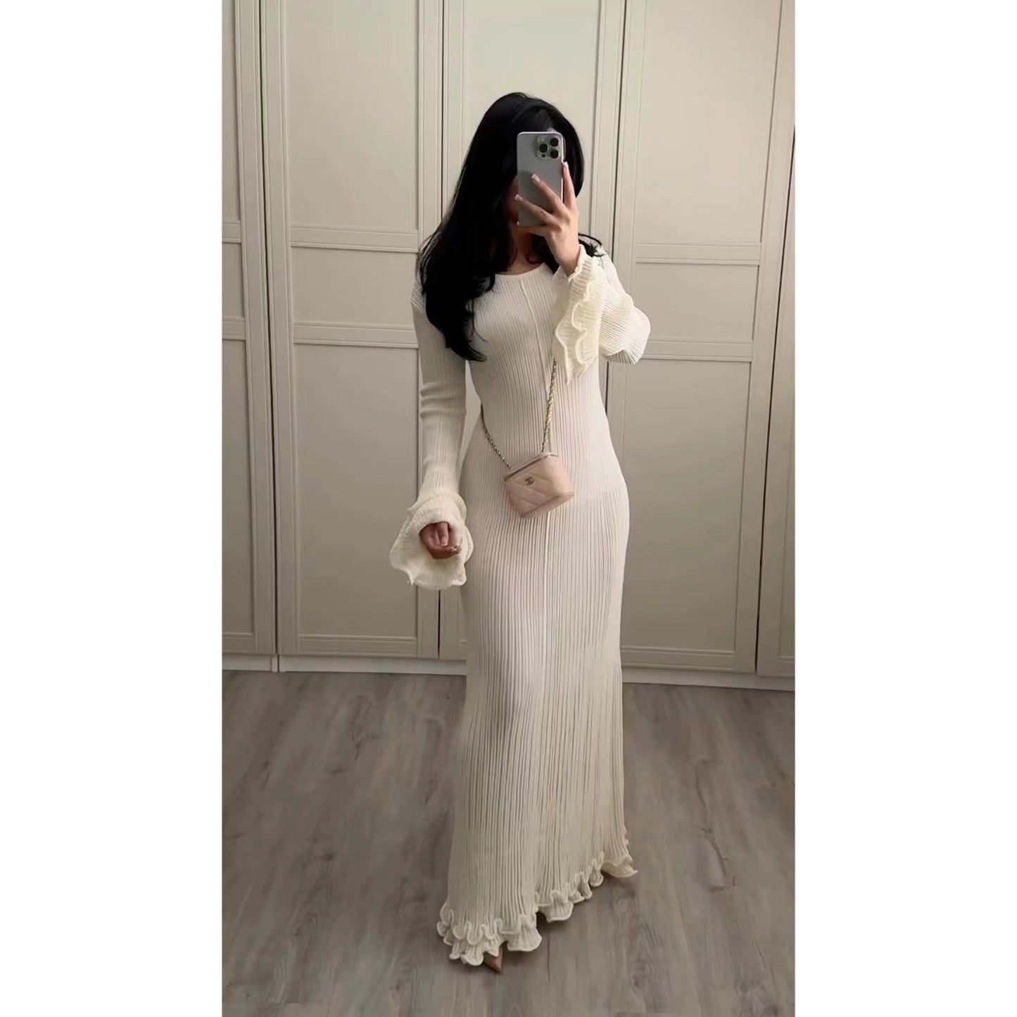 "Belle" Langarm Maxikleid