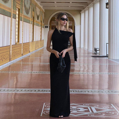 "Thea" One-Shoulder Maxikleid