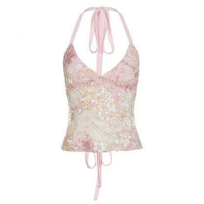 Rosalie Sequin Halter Top