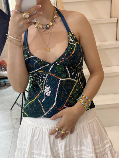 Nova Sequin Halter Top