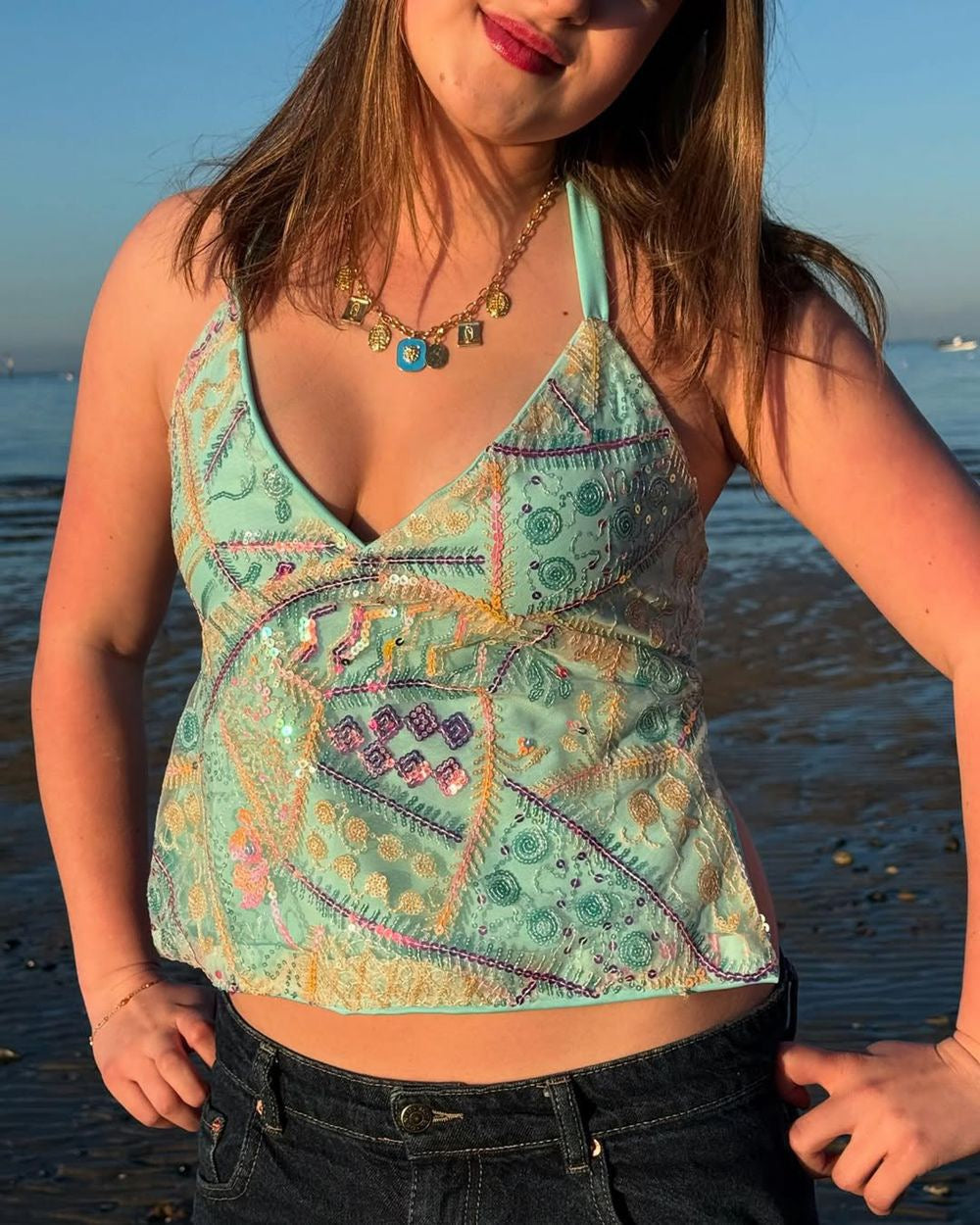 Nova Sequin Halter Top