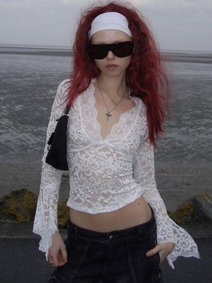Luna Lace V-Neck Top