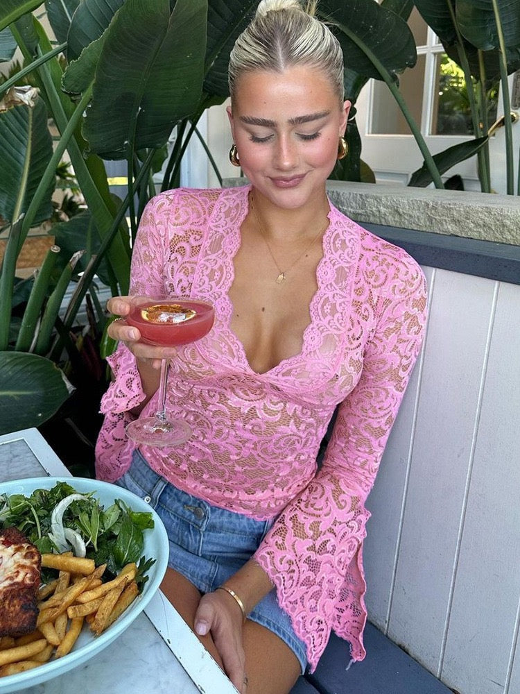 Luna Lace V-Neck Top