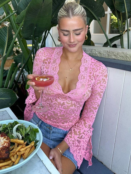 Luna Lace V-Neck Top