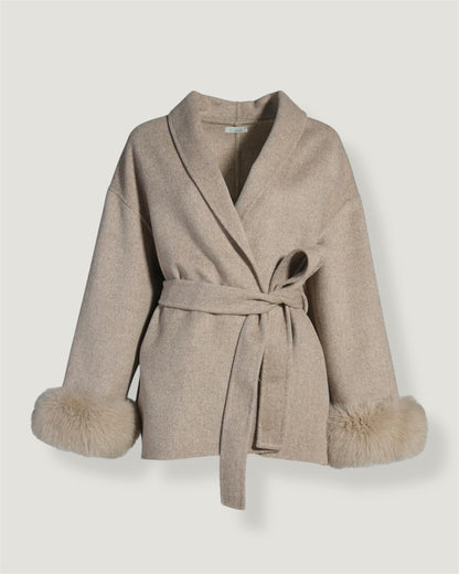 "Celine" Kurzmantel mit Fell