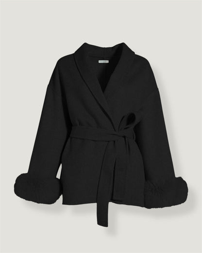 "Celine" Kurzmantel mit Fell