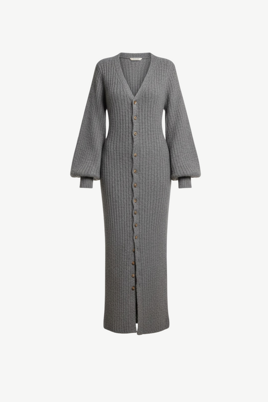 Grey Knit Maxi Dress
