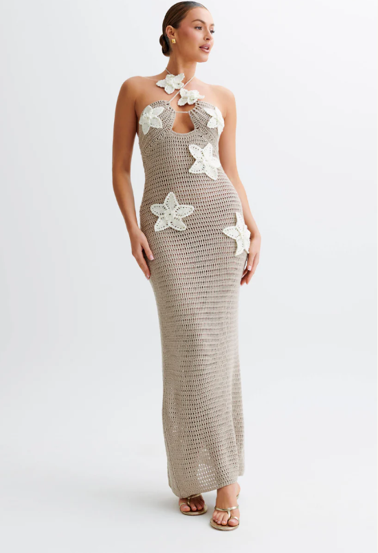 "Lydia" Gehäkeltes Maxikleid