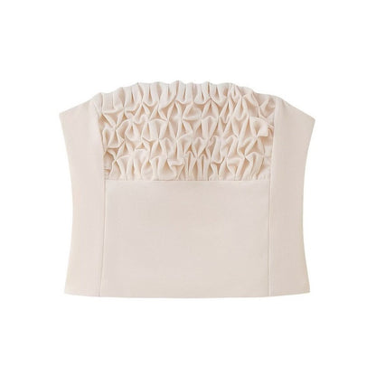 Cream Ruched Bandeau Two-Piece Set Lifestyle 3