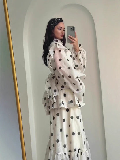 Polka Dot Ruffle Maxi Dress 4