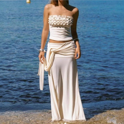 Cream Ruched Bandeau Top Produktfoto
