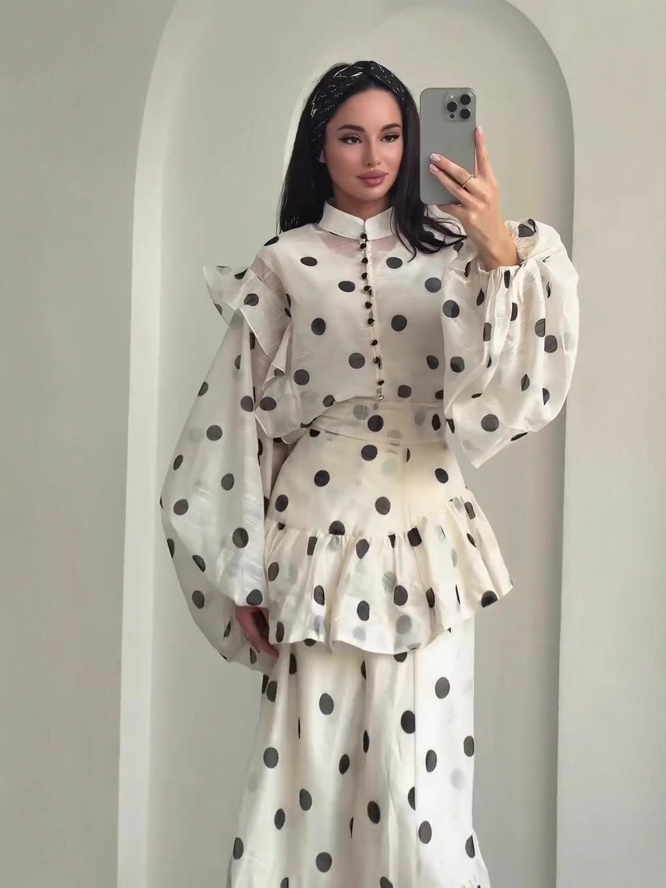 Polka Dot Ruffle Maxi Dress 5