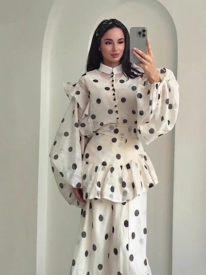 Polka Dot Ruffle Maxi Dress 5